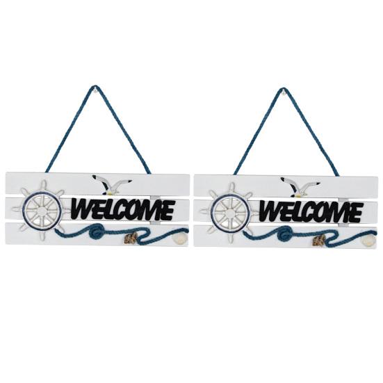 Mediterranean Welcome Doorplate Hanging Pendant Sign Home Store Door Wall Decor