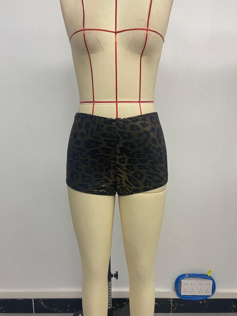 2026 Leopard Print Irregular Low-Rise Party Shorts for Women