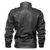 Мужская повседневная кожаная куртка зима-осень Военная Униформа Мотоцикл Байкер Пилот-бомбардировщик Куртки из искусственной кожи