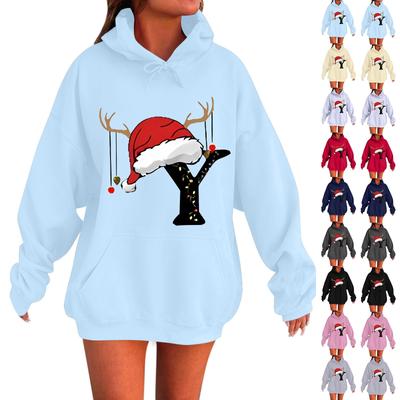 Женская мода повседневная толстовка с капюшоном с длинным рукавом и круглым вырезом с карманами