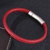 Fashion Bracelet Men Women Red Leather Bracelets Exquisite Snap Accessories Hand-Woven Jewelry Couples Gift