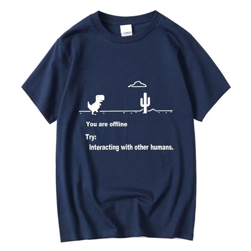 Mens High Quality 100 Cotton Funny Dinosaur Print T Shirt Loose Oneck Men Tshirt Short Sleeve Tshirt Male Tees Tops