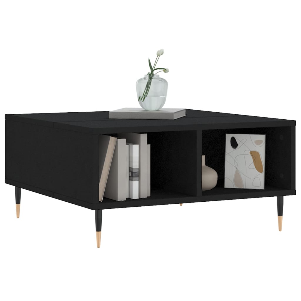Black Coffee Table 60 x 60 x 30 cm Particleboard