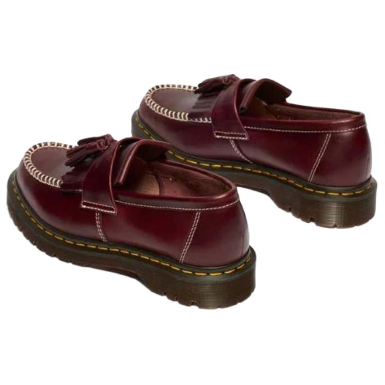 Dr. Martens Кожаные винтажные лоферы-слипоны Adrian Унисекс лоферы Вишнево-красные 42849600