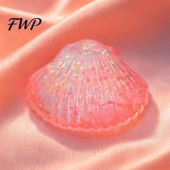 Stress Relief Gadget Mini Glitter Shell Squeeze Toy, Sugar Ball Fidget Soft Stretchy Transparent Ocean Sensory Toy Decompression