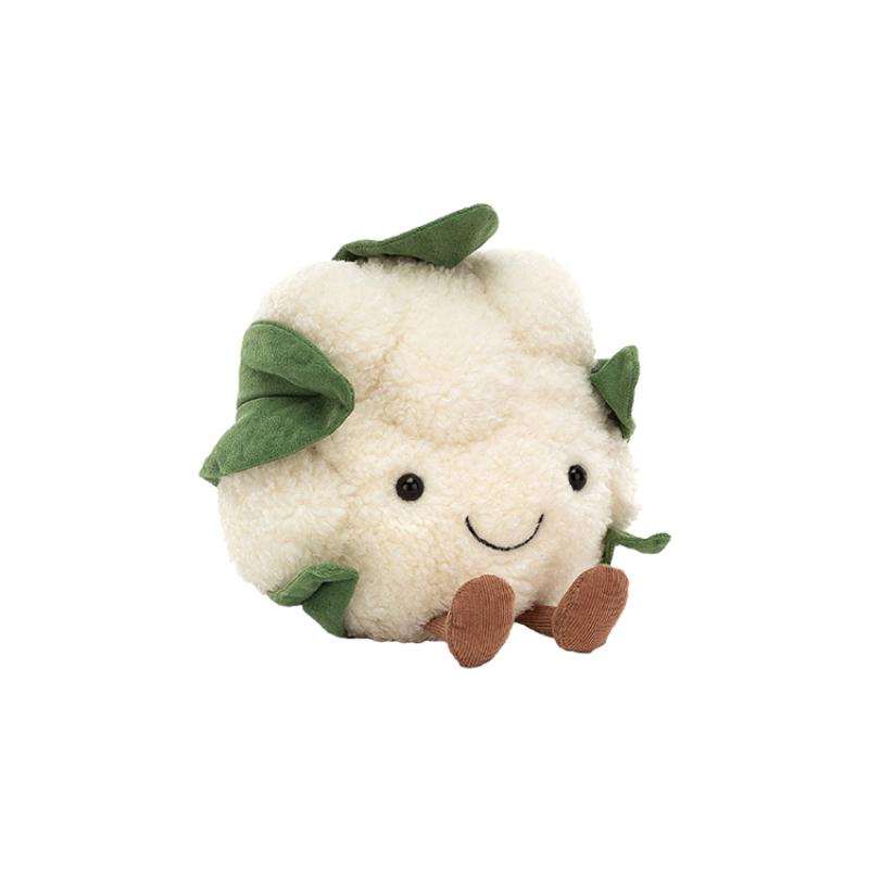 JELLYCAT Серия 'Веселая Еда' Овощи Цветная Капуста Кукла-Компаньон Плюшевая Кукла Высота 26 см
