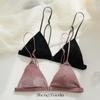 Seamless French Triangle Cup Bra Set: Thin Straps, Front Buckle, Wireless Design, Sexy and Ultra-Thin with Beautiful Back.