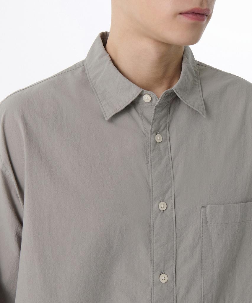 MUSINSA STANDARD Relaxed Micro Seersucker Shirt [Warm Ash Grey]
