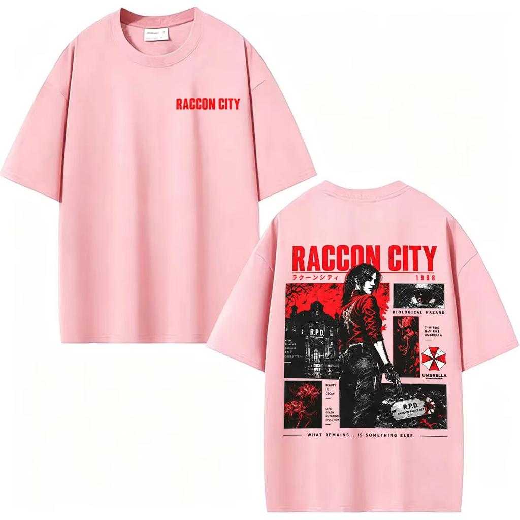 Resident Evil Requiem Raccoon City Claire Merch T Shirt Men Women Vintage Top Hip Hop Streetwear Oversized T-shirt Style Short Sleeve Tee Shirt