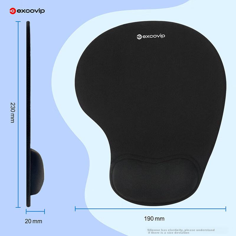 Wrist Rest Mouse Pad, Small Hand Support, Thickened Silicone, Laptop,, Add-On Item, Gaming, Ergonomic, Business, Comfortable Office Use, Black, 0236