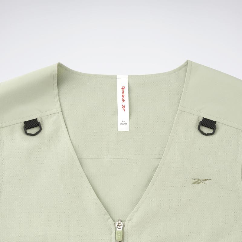 Reebok Однотонный модный повседневный ретро универсальный дышащий тканый жилет мужской топ светло-зеленый 23RCS113MGL3