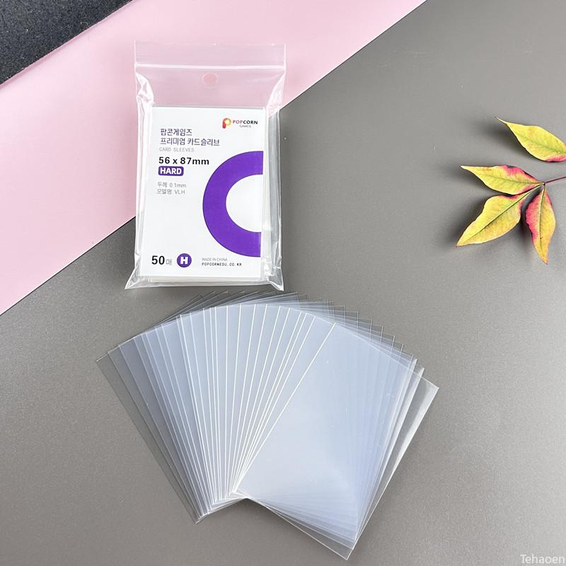 50 шт. конвертов для карточек из Кореи, прозрачные, бескислотные, без CPP, жесткие, 3-дюймовые, фотопленка, переплет, оригинальный держатель для фотокарточек, плоский держатель для карточек