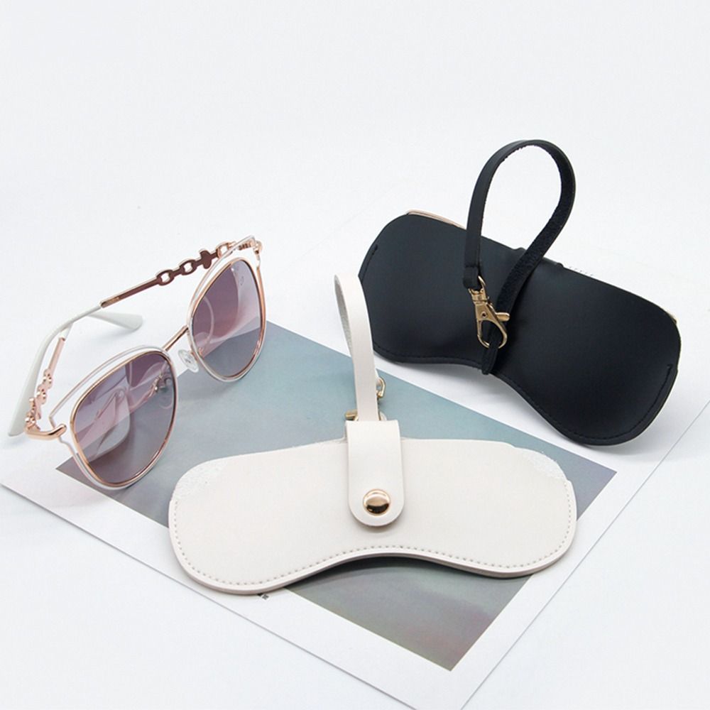 Travel Handmade Hanging Wrist PU Leather Glasses Storage Box Sunglasses Case Glasses Bag