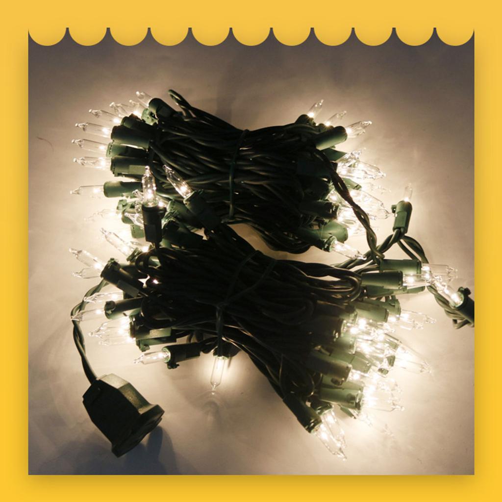 100 Light Christmas Decorative Lights US Standard Tungsten Filament Pull String Light String Outdoor Colored Light String