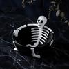 Товары для Хэллоуина Скелет Расслабляется Посуда для закусок, 3D-рельефная смоляная конфетница для декоративного подноса закусок соусов, Креативная готическая вечеринка