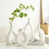 White Ceramic Vase Home Decor Vases Room Decoration Flower Arrangement Container Nordic Desktop Art Flower Pot Decoration