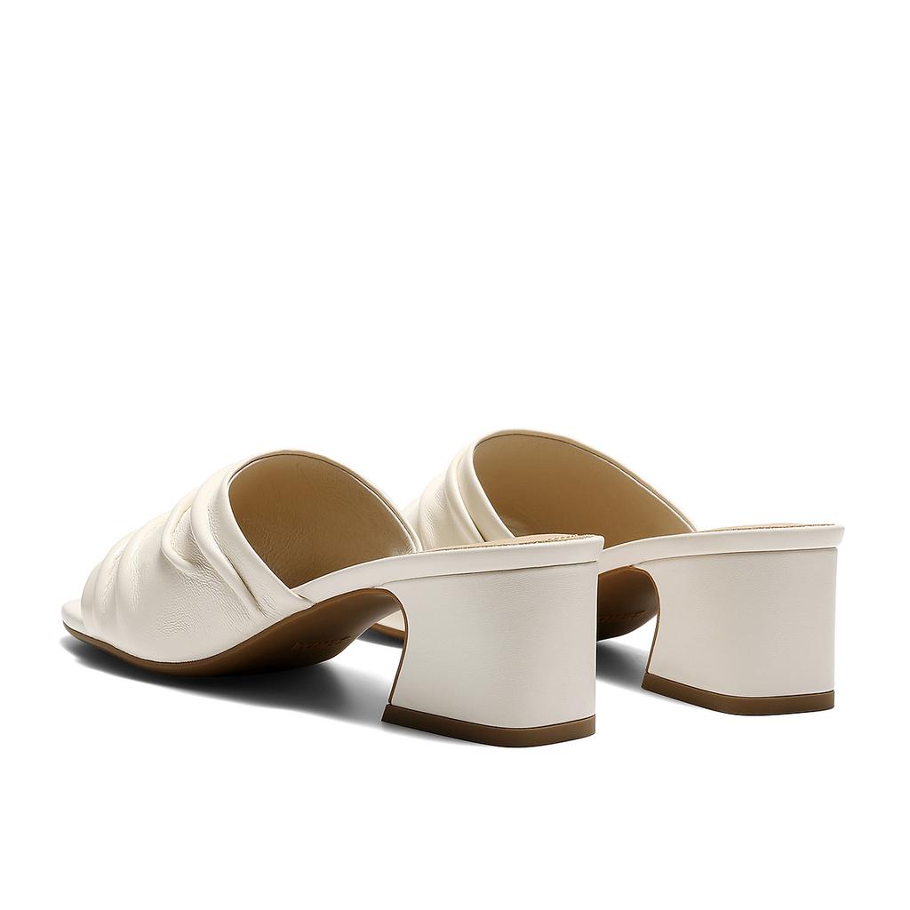 Senda Fashion Sandals Women's 26 Summer New Shopping Mall Same Style Wrinkled Coarse Heel Sandals 4ZV35BT6