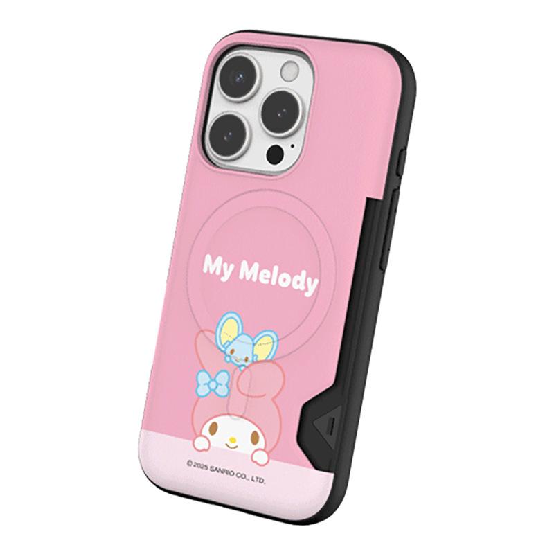 Магнитный защитный чехол Hello Kitty & Kuromi для iPhone 17 Pro Max со слотом для карт