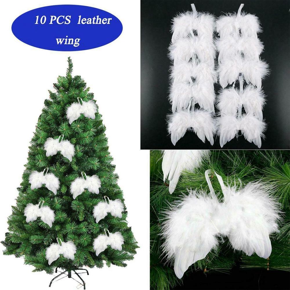 10pc White Feather Wing Halloween Cosplay Angel Wings Christmas Home Party Wedding Ornament Baby Photo Prop Dress Deocr Costura