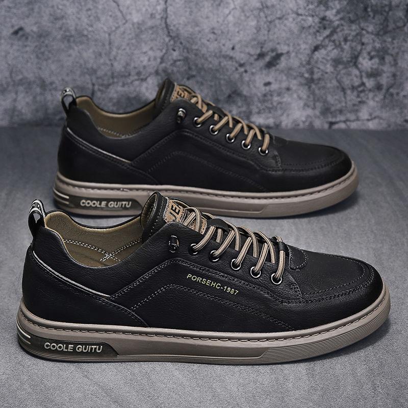 Men'S Shoes Casual Leather Shoes Men'S Little White Flat Shoes Youth Versatile Summer Sports White Shoes