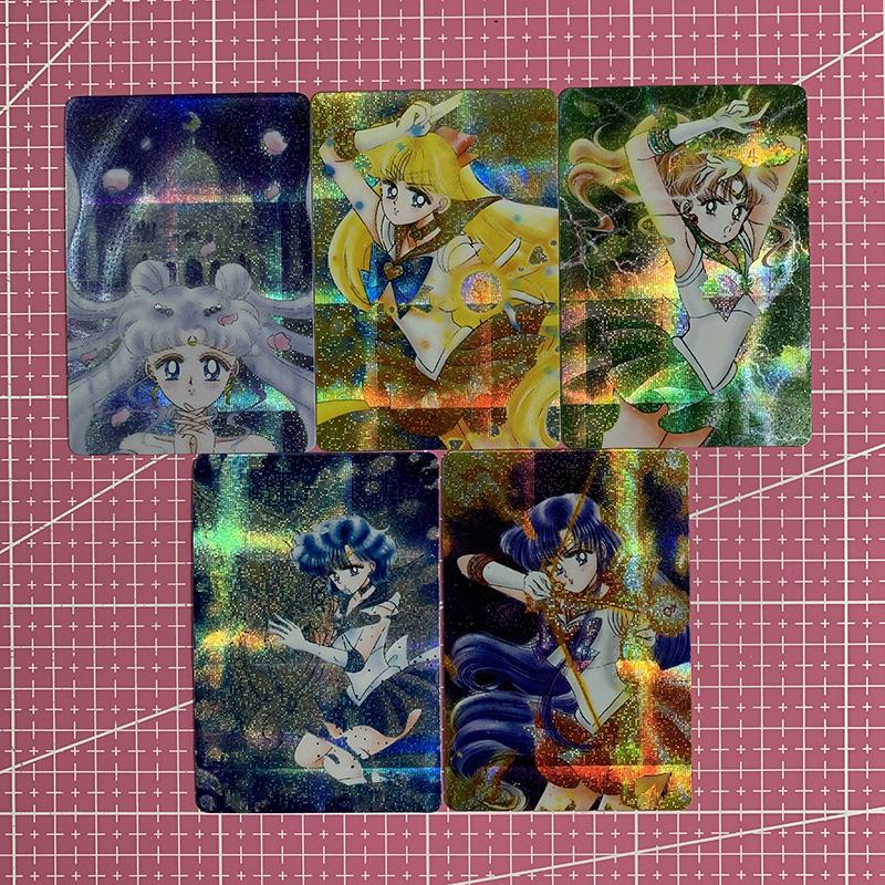 Diy 5pcs/set Sailor Moon Self Control Collect Signature Trading Flash Card Anime Cartoon Christmas Gift