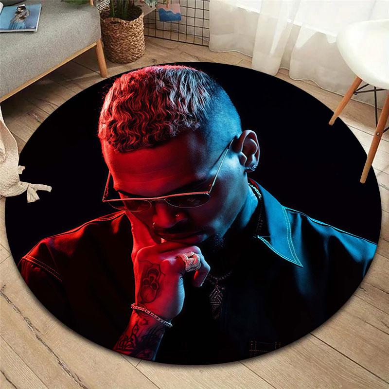 КРУГЛЫЙ КОВЕР CHRISBROWN, Ковер для гостиной, спальни, дивана, игровой комнаты, Декор, Нескользящий коврик для пола
