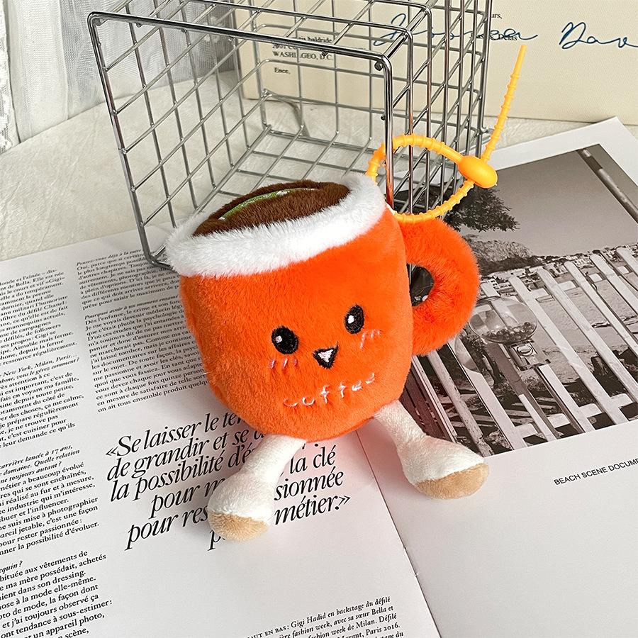 Мультяшная кукла в виде кофейной чашки, кукла в виде кофейного зерна, кукла в виде чайной чашки, подвесное украшение для сумки, подарок на свадьбу, игрушка, кукла с посыпкой, метательная машина для бутика