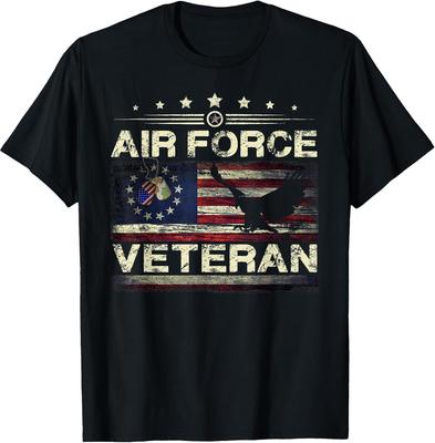 US Air Force Veteran T-Shirt - Betsy Ross Flag Design