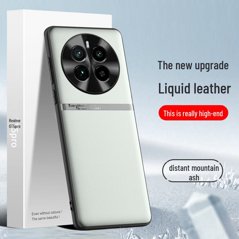 Liquid Leather Anti-Fall Protective Case for the Realme GT5 Pro - Anti-Fouling Cover, One by One Delivery