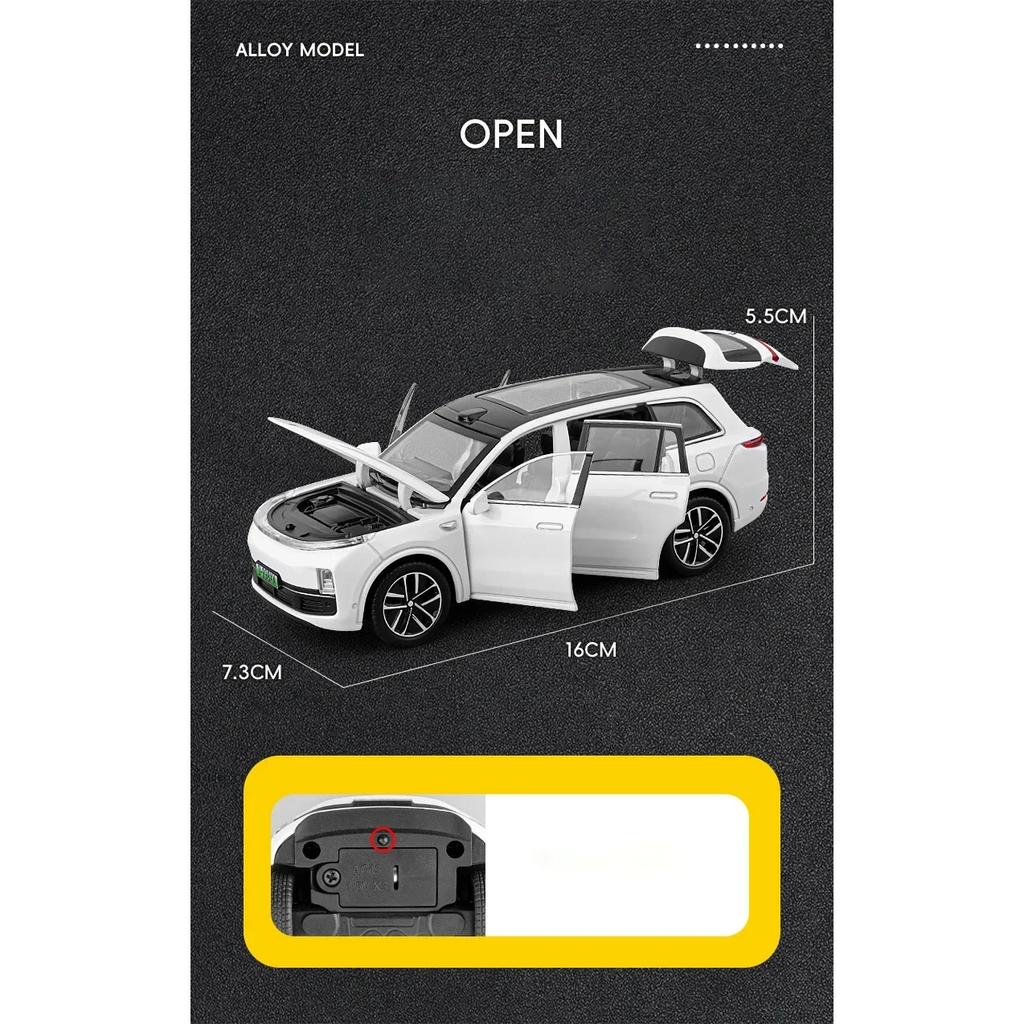 1/32 LEADING IDEAL L9 SUV New Energy Alloy Car Model Diecast Metal Vehicles Model Sound Light Simulation Ornament Kids Toy Gift