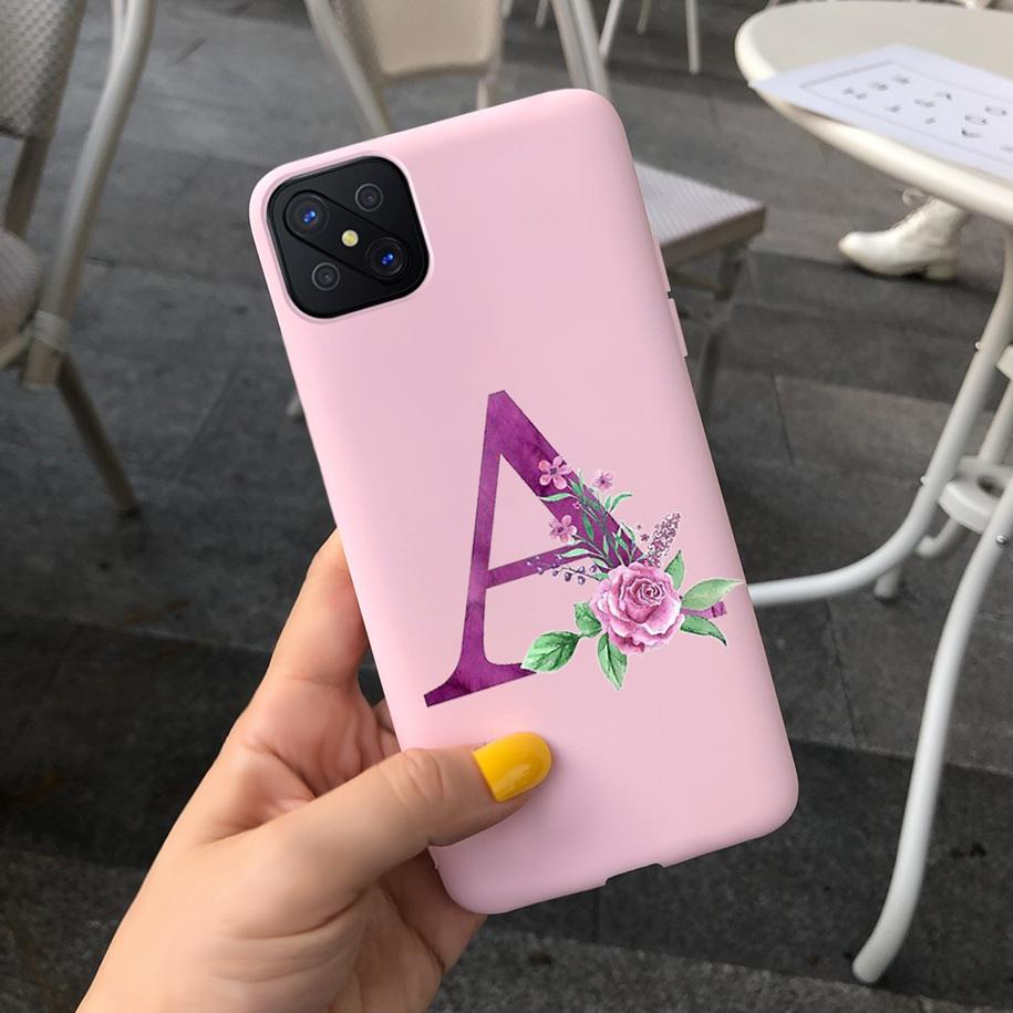 Чехол для OPPO Reno 4Z 5G 6.57" Мягкий ТПУ Милый Чехол с Буквами Для Reno4 Z 5G CPH2065 Простая Черная Розовая Задняя Крышка Для OPPO A92s Capa