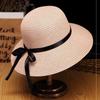 Women's foldable student hat, breathable Korean-style trendy fisherman hat, sun-protective straw bucket hat, classic versatile sun hat