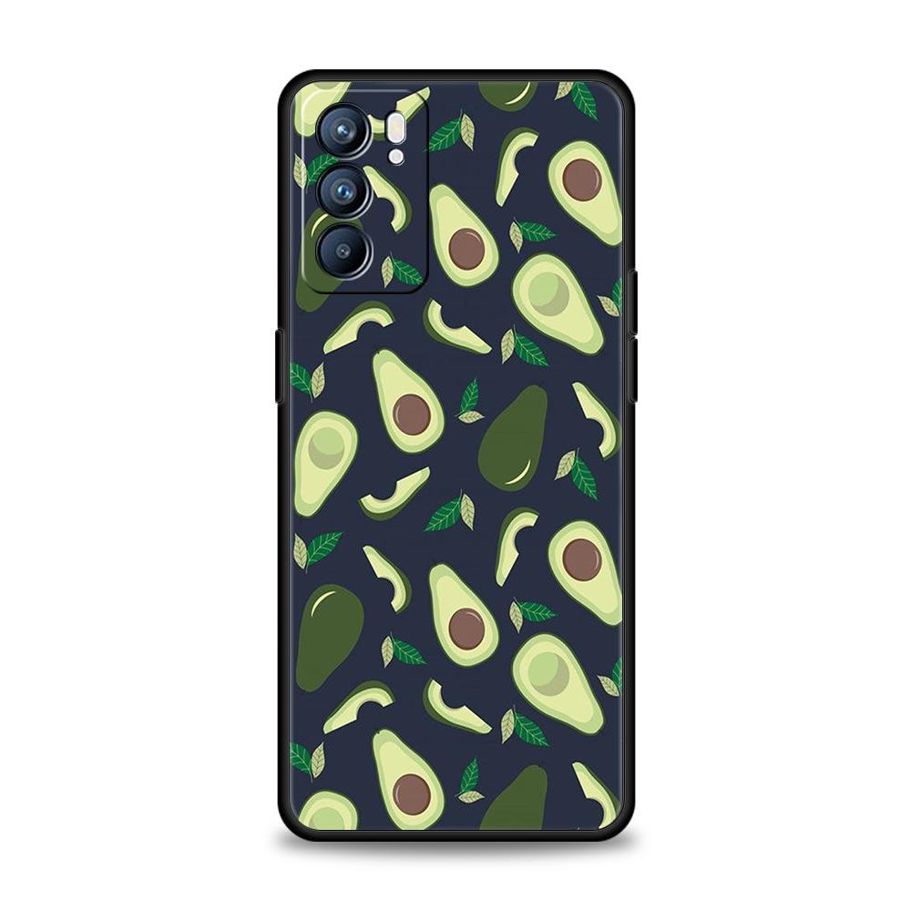 Милый чехол для телефона с авокадо для Oppo Reno 13 12 11 10 7 F Find X5 X6 A98 A80 A79 A78 A57 A54 A31 A17 Pro 5G Мягкий ТПУ чехол Funda Сумка