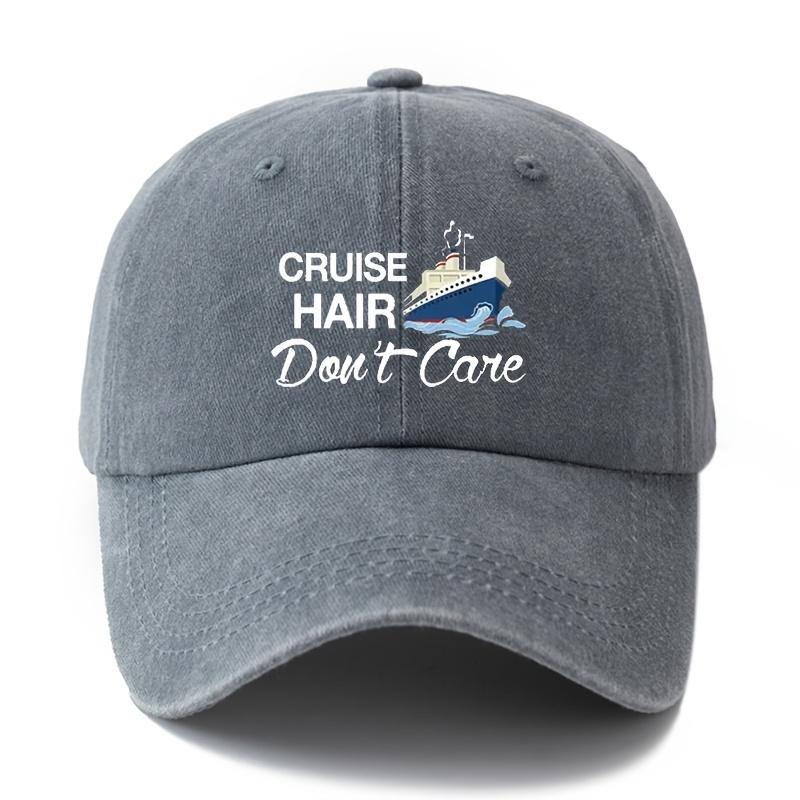 MAKEFGE Unisex Polyester Baseball Cap Casual Cruise Hair Dont Care Print Adjustable HipHop Hat with Curved Brim