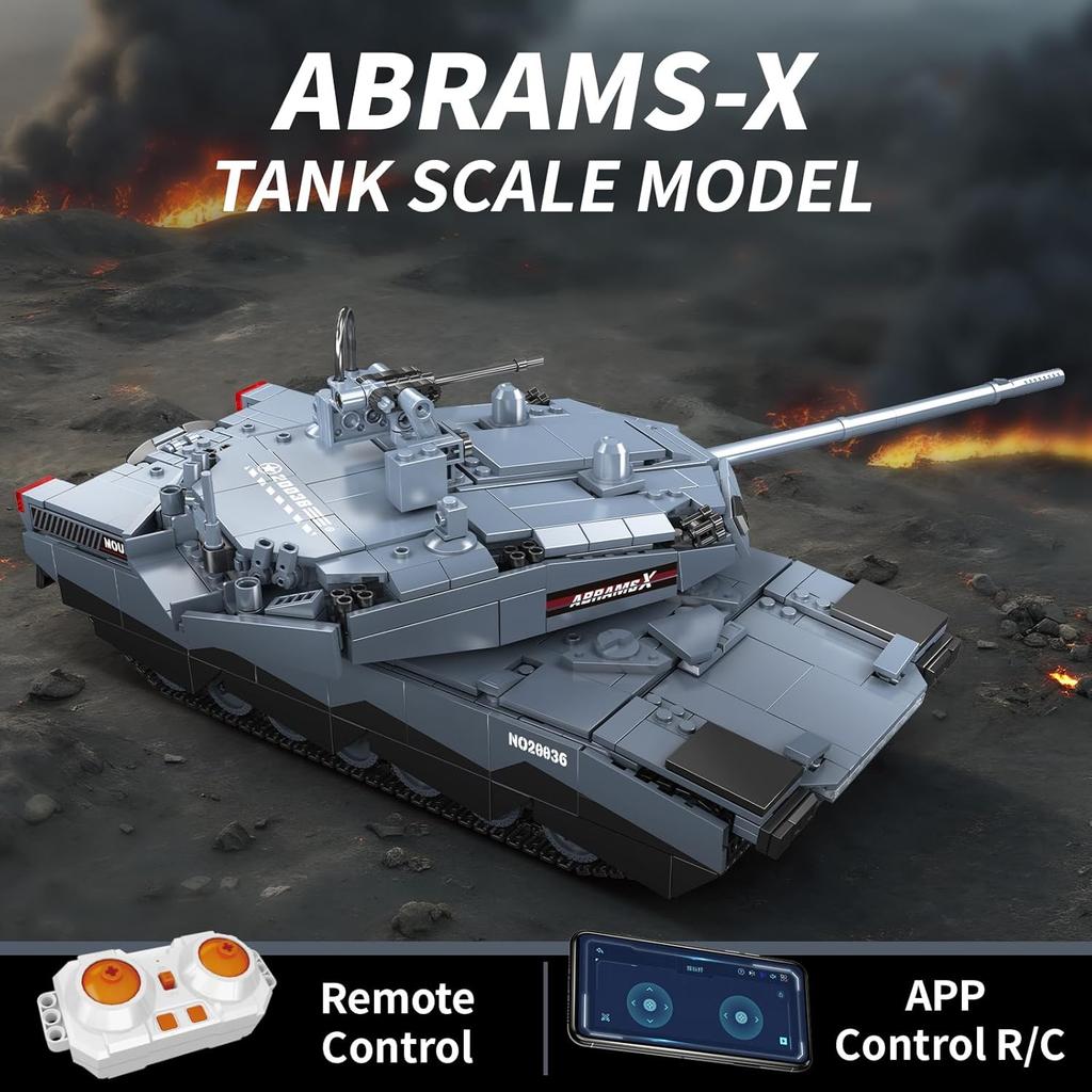 MOULD KING 20036 Военный танк строительный блок пульт дистанционного управления Abrams-X танк строительный набор сборка кирпич детский рождественский подарок