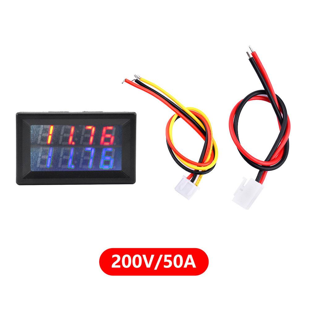 0.28 Red Blue Digital LED Mini Display Module DC0-100V DC0-200V Voltmeter Voltage Tester Panel Meter Gauge for Motorcycle Car