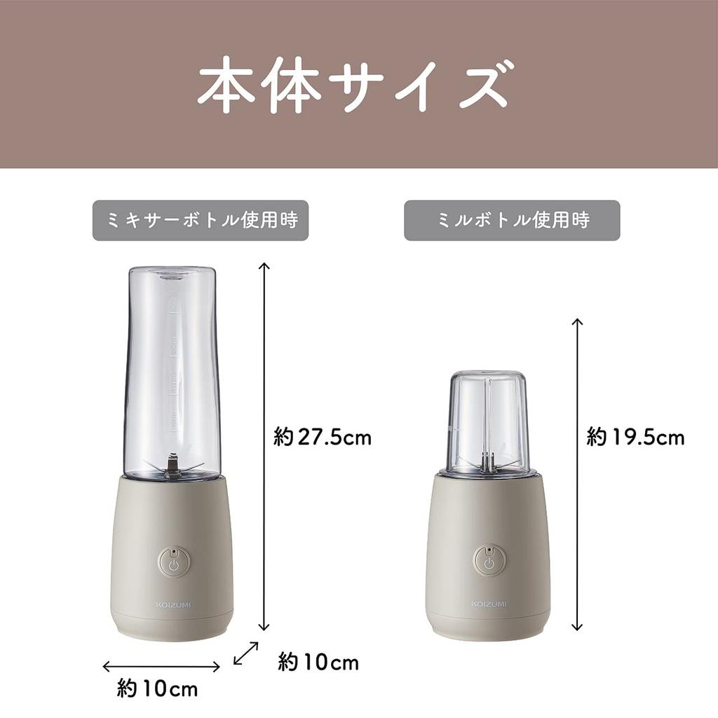 Миксер Koizumi беспроводной миксер-мельница перезаряжаемый бежевый KMZ-0402/C