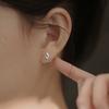 Серьги-гвоздики с четырьмя звездами и зеленым бриллиантом, изысканный и простой дизайн, серьги-гвоздики с цирконием и спиралью в виде бусины