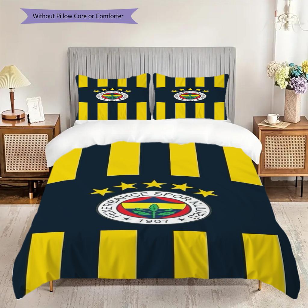 Fenerbahe Heritage Pride Three-piece set (1 * duvet cover + 2 * pillowcase, without core) 2D Flat Soft and comfortable Christmas birthday gift