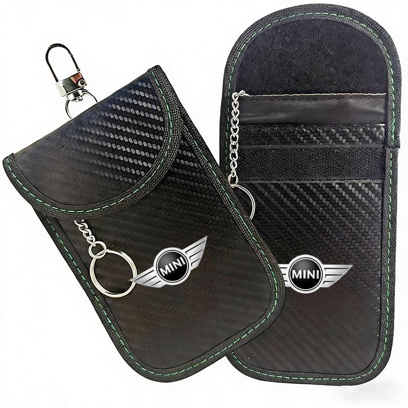 Car Key Case Signal Blocker Bag GWAY34 RFID Shielding Pocketor Key Bag For BMW Mini Cooper R50 R53 R55 R56 R60 R61 F54 F55 F56 Sticker
