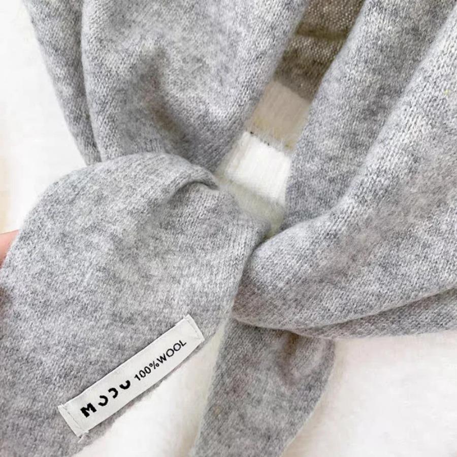 British Korean Style Niche Wool Knitted Triangular Scarf Women Headscarf Knitted Scarf Multi-functional Warm Knitted Scarf