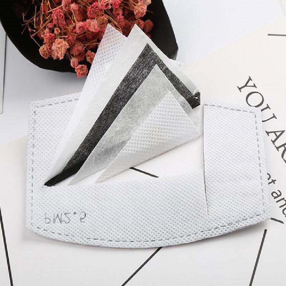 100 X PM2.5 Activated Carbon Filters 5 Layers Replaceable Filters For Face Coverings Cotton Cover Mask Inserts