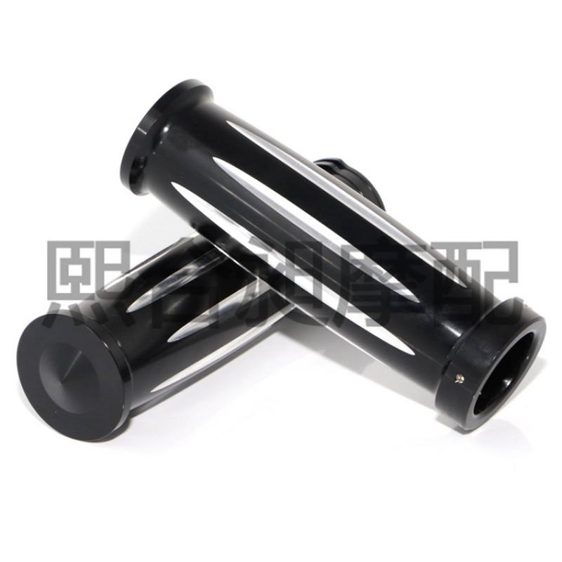 CNC Aluminum Motorcycle Handlebar Grips Cover Harley Sportster 883 1200 Black With White Accent
