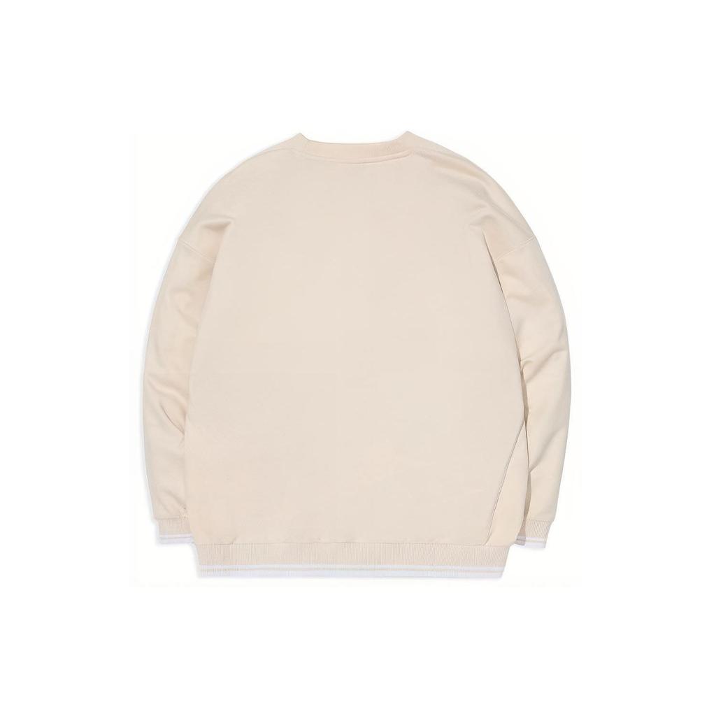 Li Ning свободный круглый вырез свитер свитер осенний стиль для пар мужской свитшот гусь-белый AWDS222-4