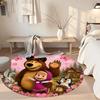Masha Bear Round Area Rug Design for Bedrooms Game Room Playrooms Dormitory Anti-slip Round Rug Decorate Offices Spiritual Gift