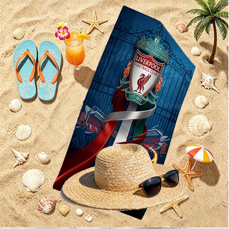 Liverpool Football Club Print Beach Towel, Versatile Lightweight Absorbent Beach Towel for Pool Surf Yoga Bathroom, Perfect Birthday Holiday Gift