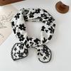 70% Cotton Linen Small Square Silk Scarf - Korean Style Floral Design for Versatile Neckwear and Decorative Use