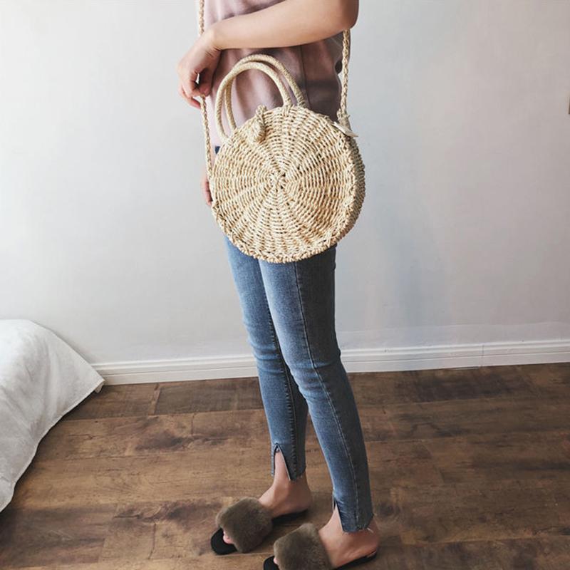 Summer Women's Straw Bag Bohemian Large Capacity Shoulder Bag Fashion Handbag Weave Knitted Totes Bag