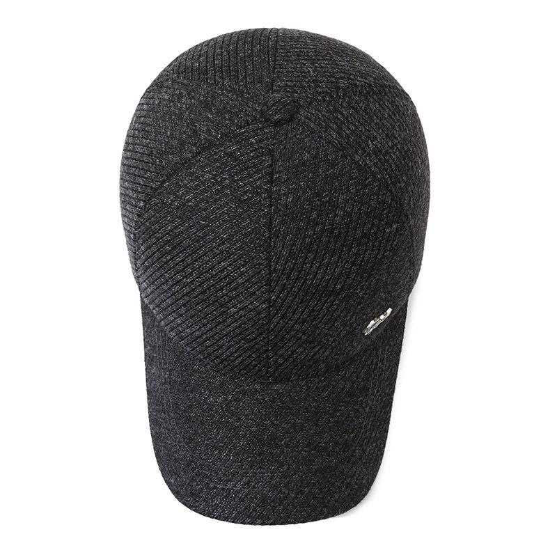 Outdoor Middle-Aged and Elderly Cap Men's Winter Warm Baseball Cap Dad Cotton Cap Ear Protection Peak Cap