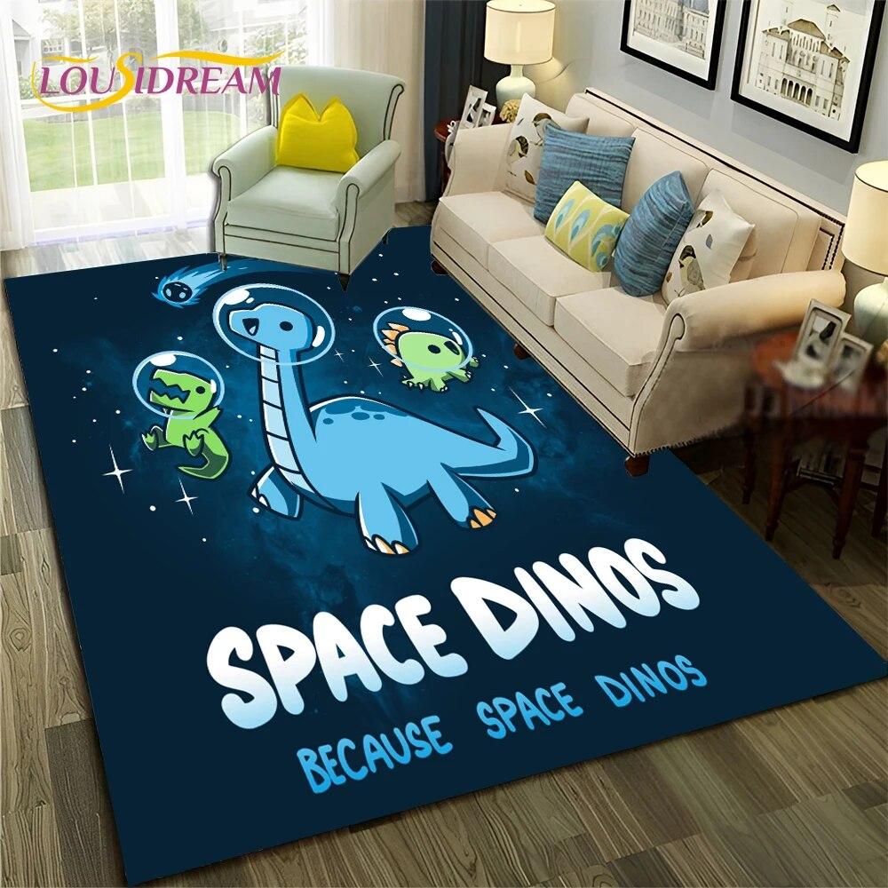 Мультфильм Динозавр Космос 3D Милый Ковер Дино Ковер для Дома Гостиная Спальня Диван Коврик Декор, Детский Коврик Нескользящий Напольный Коврик